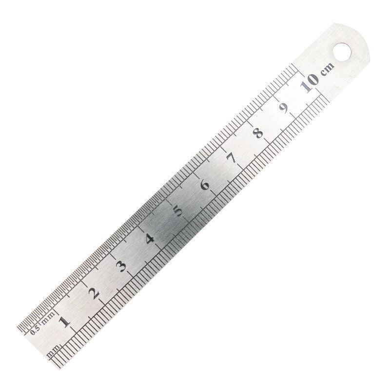 1/2 Pack Double-Sided Stainless Steel Precision Ruler (10cm, 15cm, 20cm) - 15cm *1 PCS