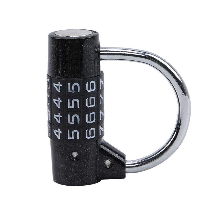 4 Digit Combination Padlock Wide Shackle Password Lock for Locker or Luggage - Silver
