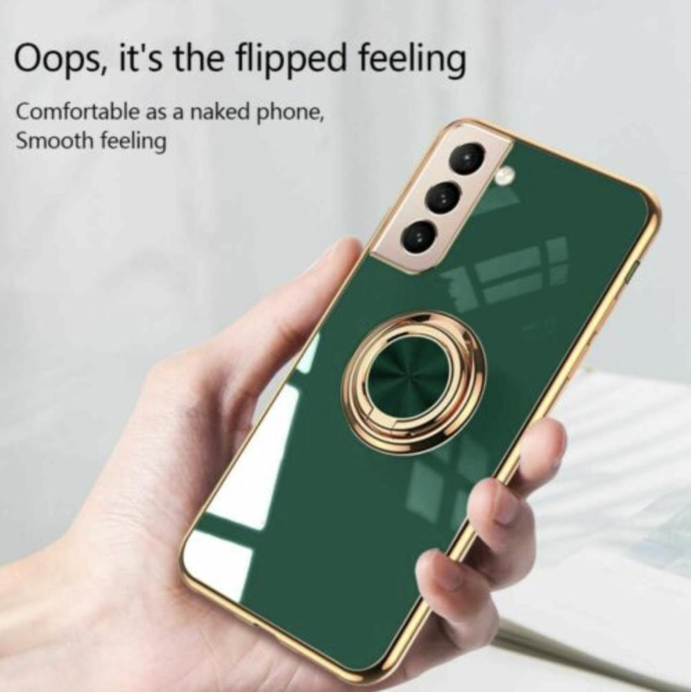 Dark Green Shockproof Ring Holder Case Cover for Samsung S22 Ultra S22 Plus Note 20 - Samsung Galaxy A32 5G