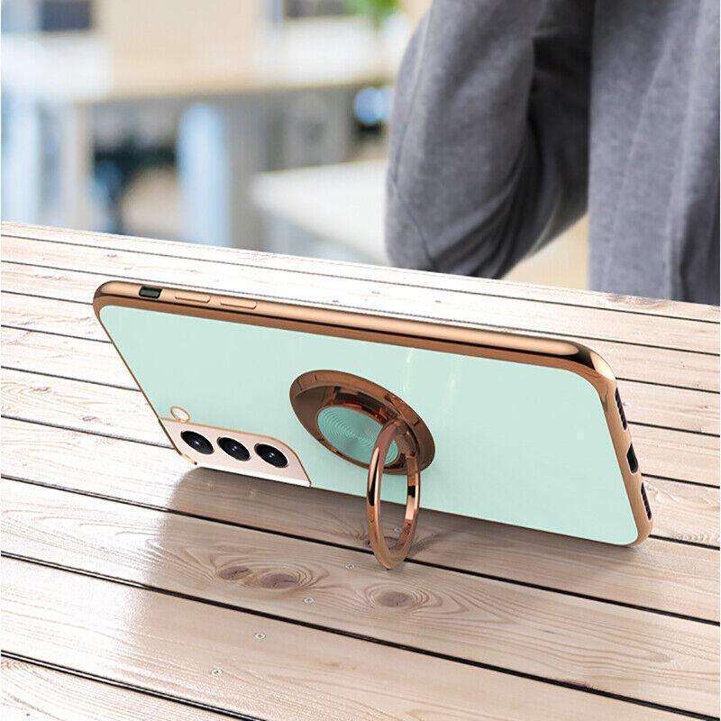 Dark Green Shockproof Ring Holder Case Cover for Samsung S22 Ultra S22 Plus Note 20 - Samsung Galaxy A53