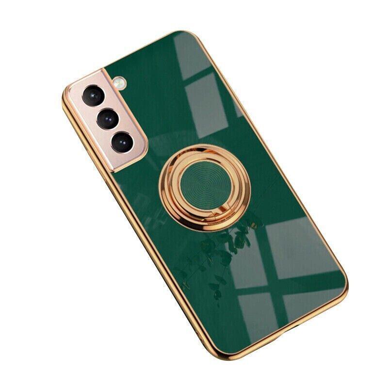 Dark Green Shockproof Ring Holder Case Cover for Samsung S22 Ultra S22 Plus Note 20 - Samsung Galaxy S22Ultra