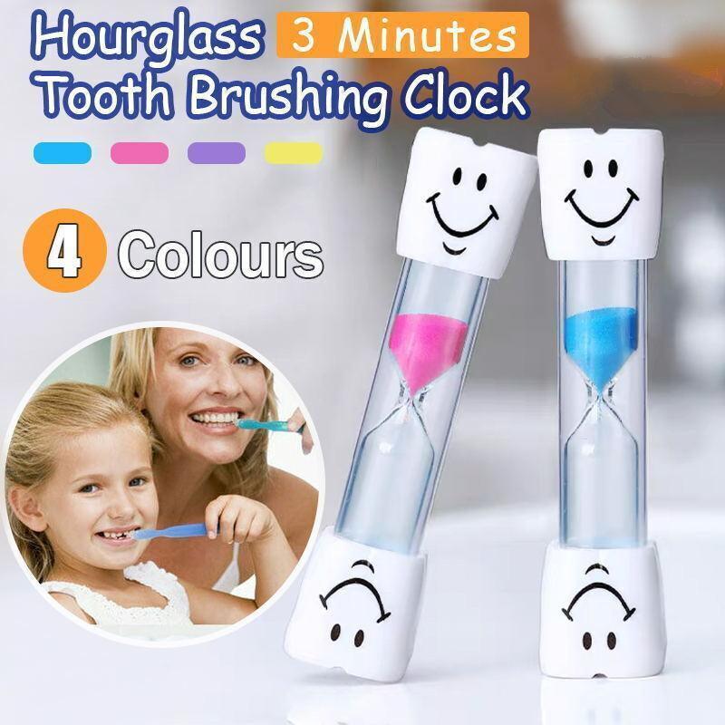 3-Minute Hourglass Sand Timer Smiley Face Clock for Brushing or Kitchen Use - Yellow