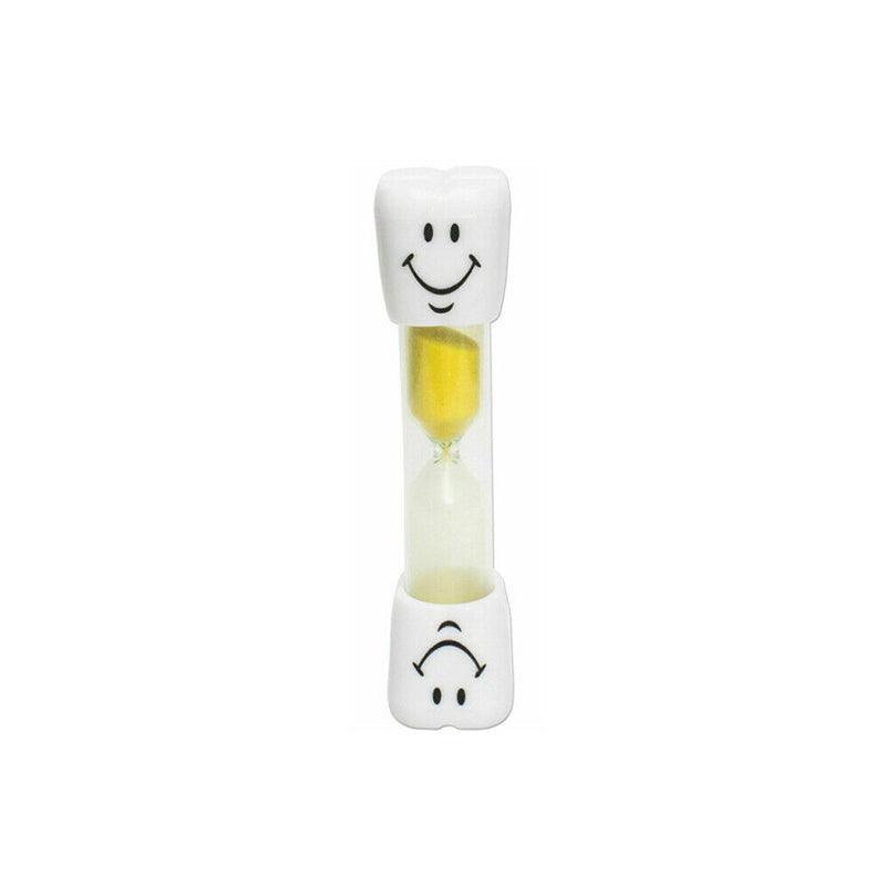 3-Minute Hourglass Sand Timer Smiley Face Clock for Brushing or Kitchen Use - Yellow
