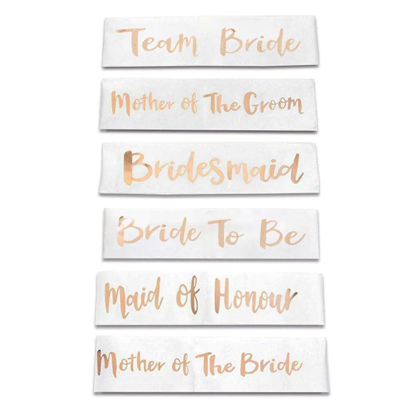 Bridal Party Sash Rose Gold Bride Bridesmaid Maid Honour Mother Hens Night Wear - Bride To Be