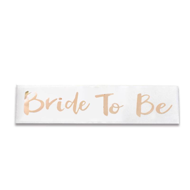 Bridal Party Sash Rose Gold Bride Bridesmaid Maid Honour Mother Hens Night Wear - Bride To Be