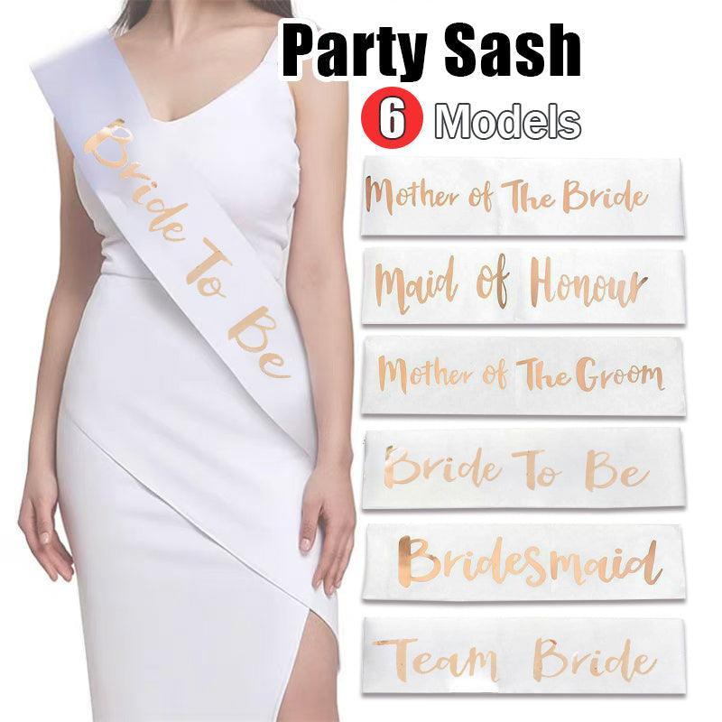 Bridal Party Sash Rose Gold Bride Bridesmaid Maid Honour Mother Hens Night Wear - Maid Of Honour