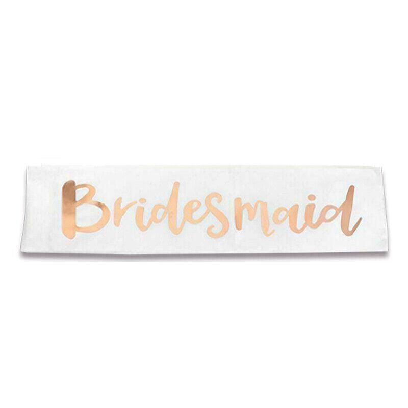 Bridal Party Sash Rose Gold Bride Bridesmaid Maid Honour Mother Hens Night Wear - Maid Of Honour