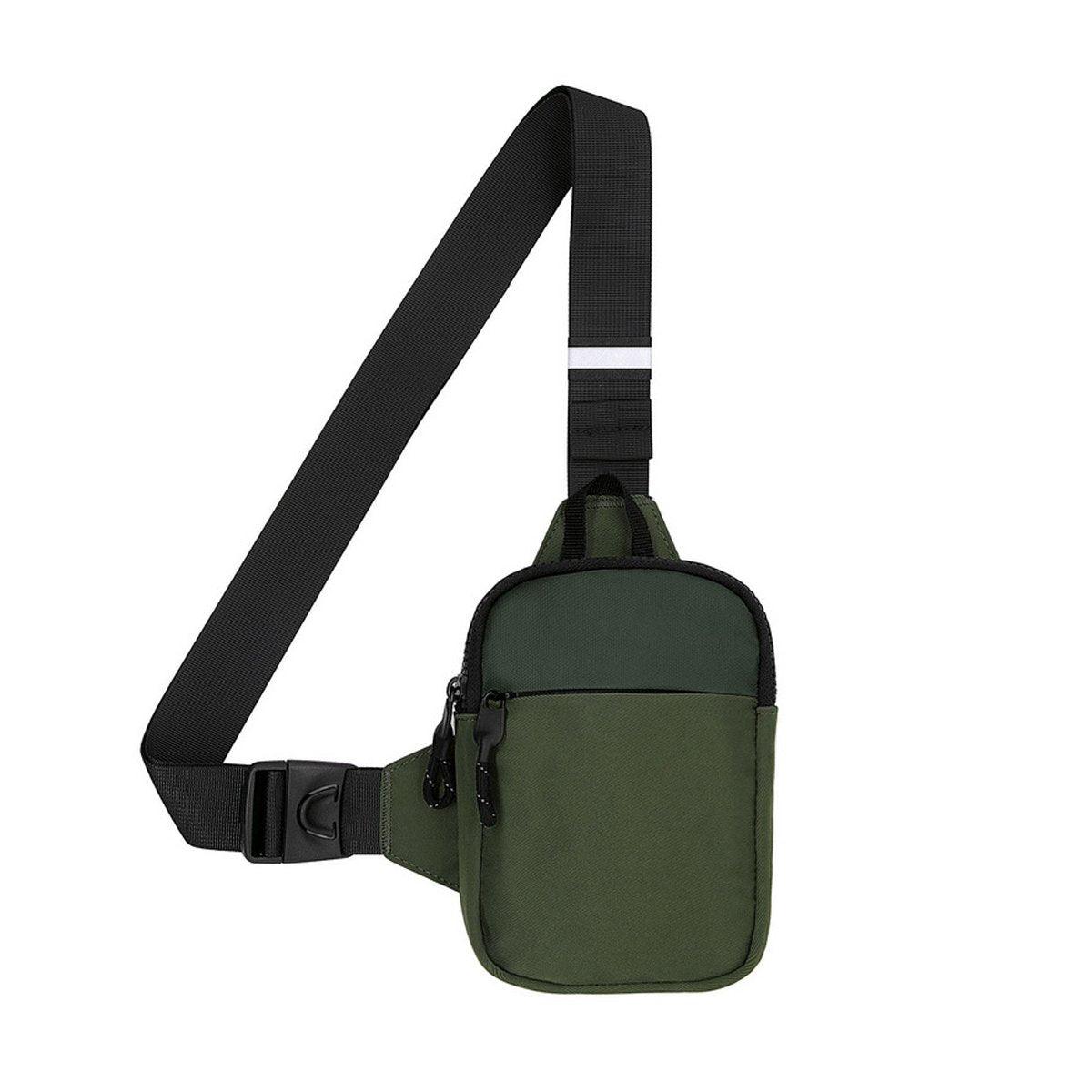 Sports Chest Bag Crossbody Backpack Mini Fashion Satchel for Outdoor Travel - Army Green