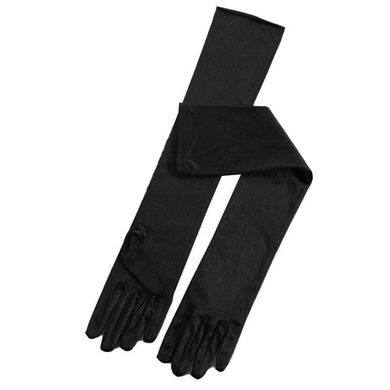 Elegant Long Satin Opera Gloves for Prom Party Wedding Costume or Formal Dress - Blue