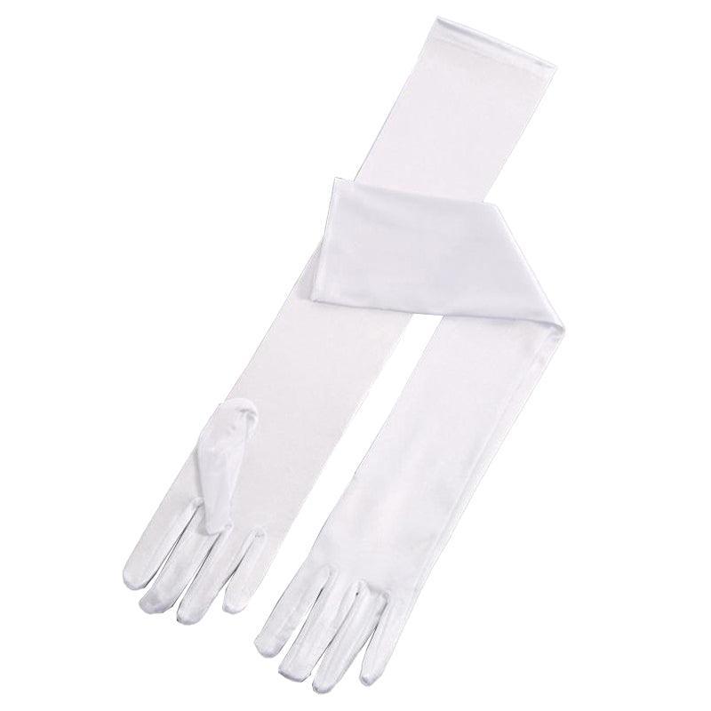 Elegant Long Satin Opera Gloves for Prom Party Wedding Costume or Formal Dress - Blue