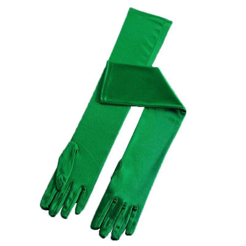 Elegant Long Satin Opera Gloves for Prom Party Wedding Costume or Formal Dress - Blue