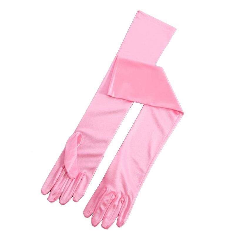 Elegant Long Satin Opera Gloves for Prom Party Wedding Costume or Formal Dress - Blue