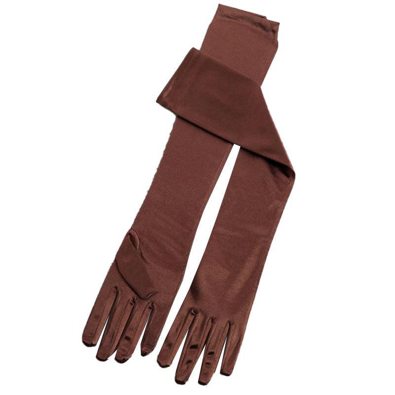 Elegant Long Satin Opera Gloves for Prom Party Wedding Costume or Formal Dress - Blue