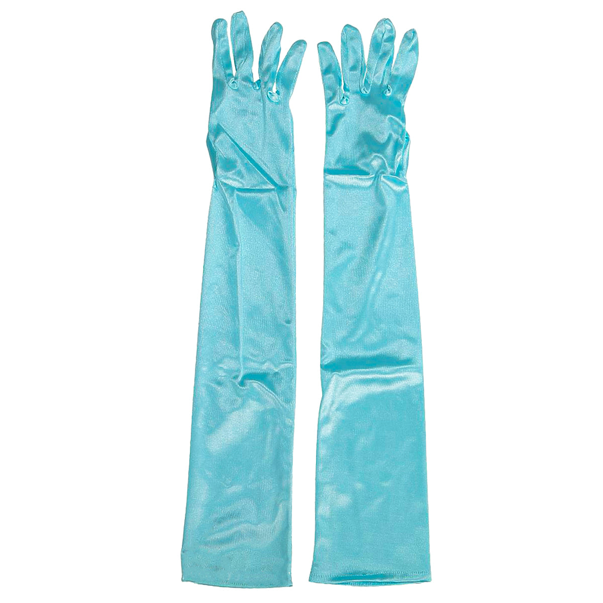 Elegant Long Satin Opera Gloves for Prom Party Wedding Costume or Formal Dress - Light Blue