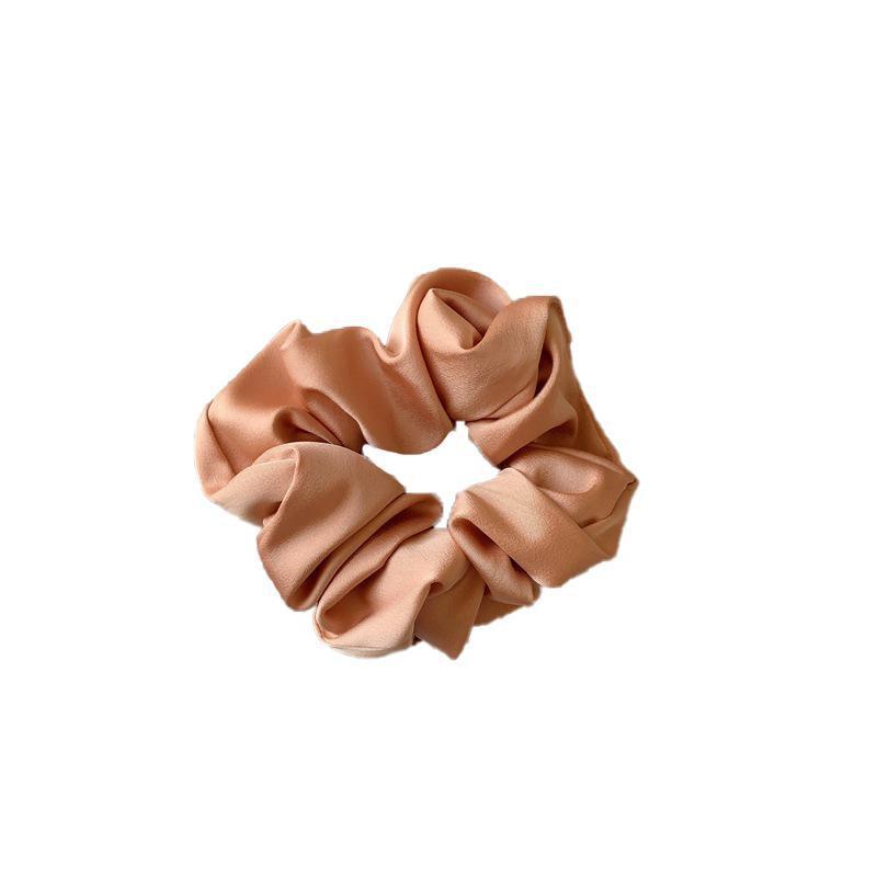 Large Scrunchies Silk Satin Elastic Hair Hair Bands Rope Hair Tie Ponytail Accessory - Cream