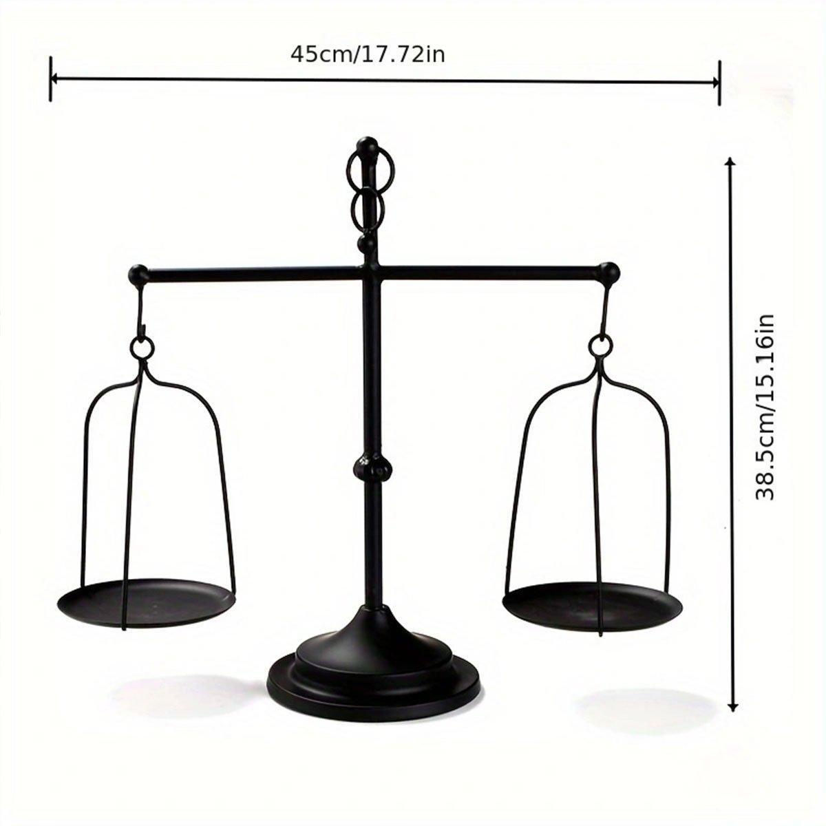 Black iron balance Scale candlestick decorative candle wedding Home Decor Gifts