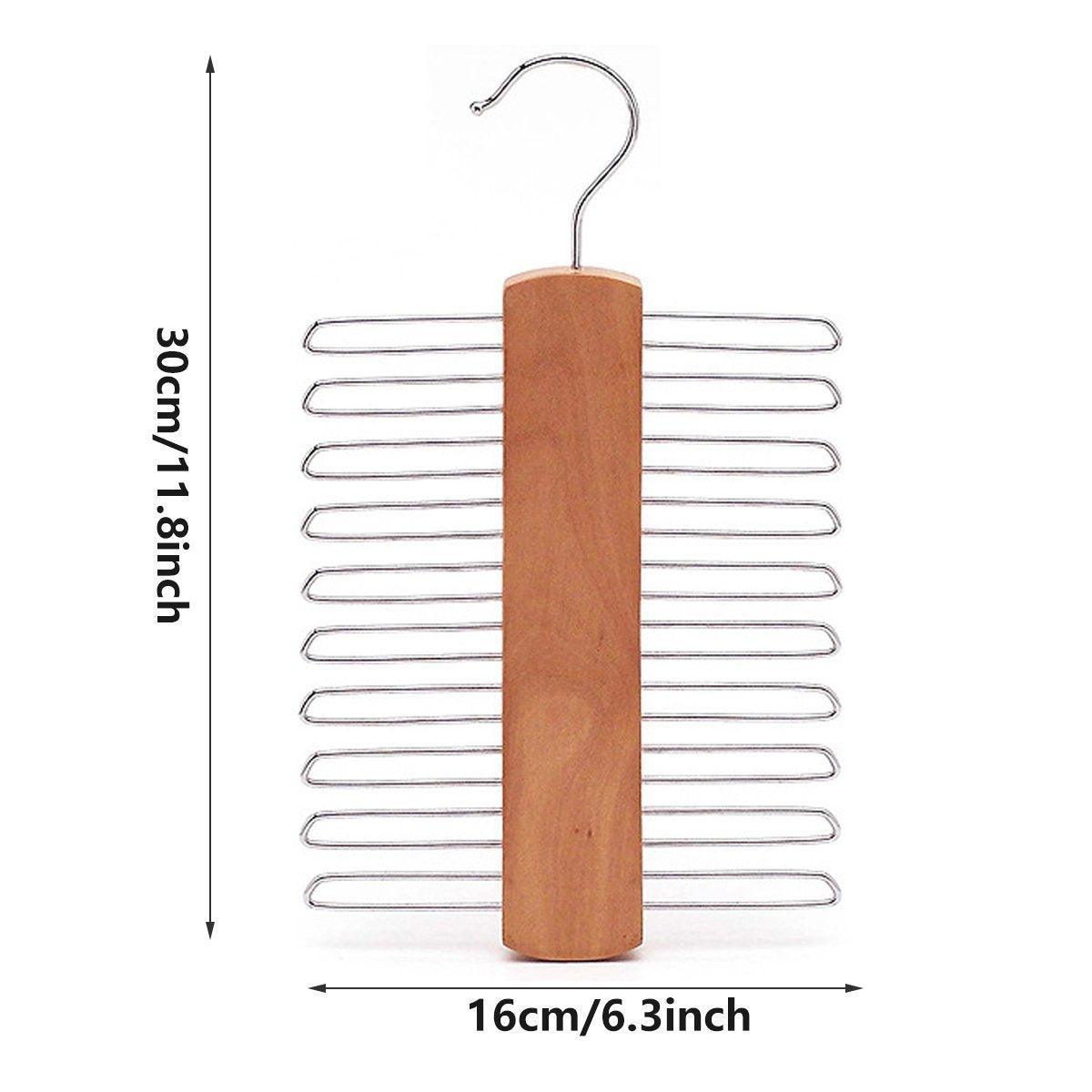 2PCS Double Hook Silk Scarf Towel Rack Organizer Tie Hanger Closet Storage