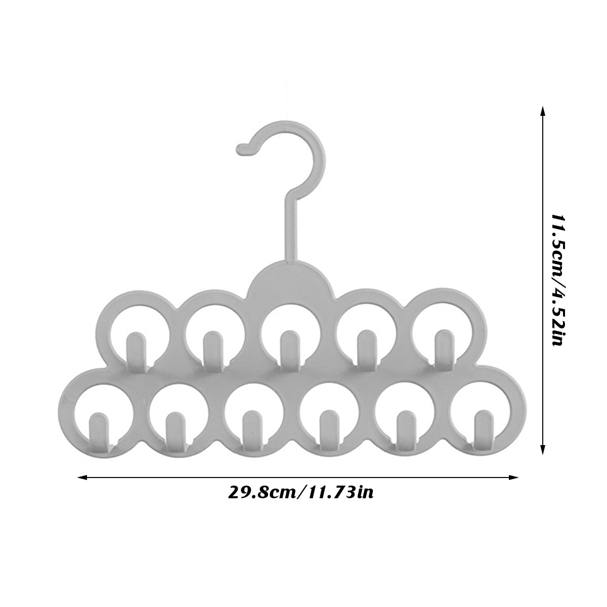 5PCS Non-slip Flocked 11-Hole Hanger for Towels Scarves Ties Drying Storage Rack