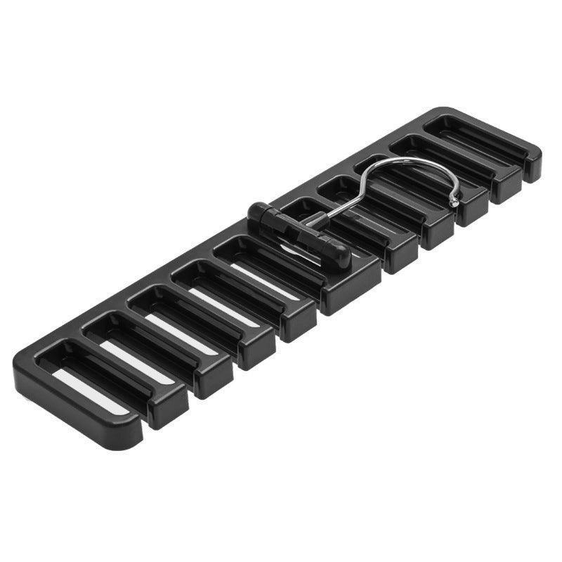 10 Slot Tie and Belt Hanger for Wardrobe Mens Closet Rack Organiser Hook - Black