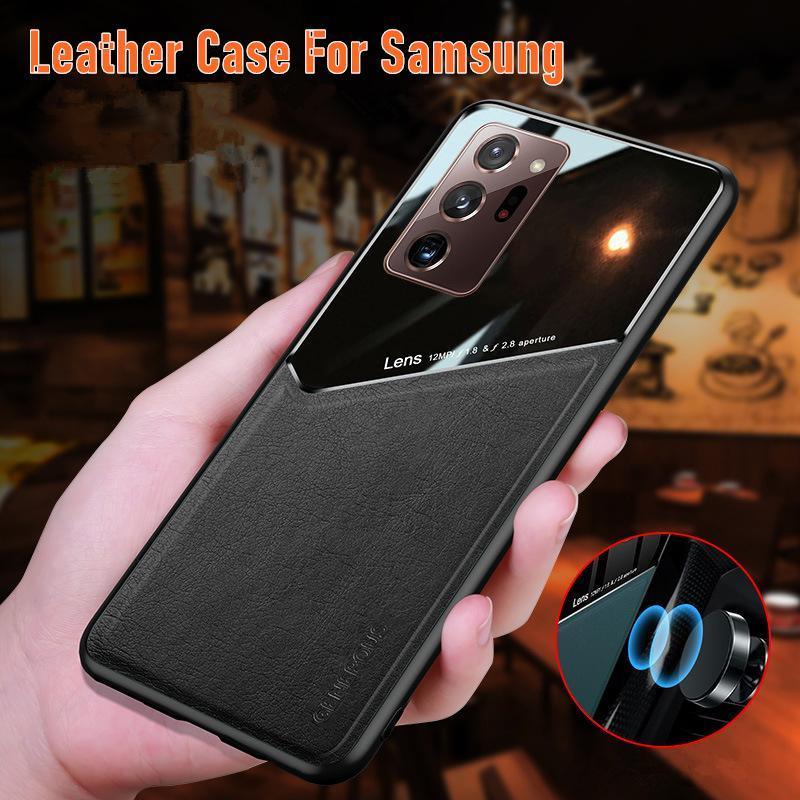For Samsung Galaxy S21 S22 Note 20 Ultra Plus S20 FE Leather Case Black - For Samsung S20 Plus