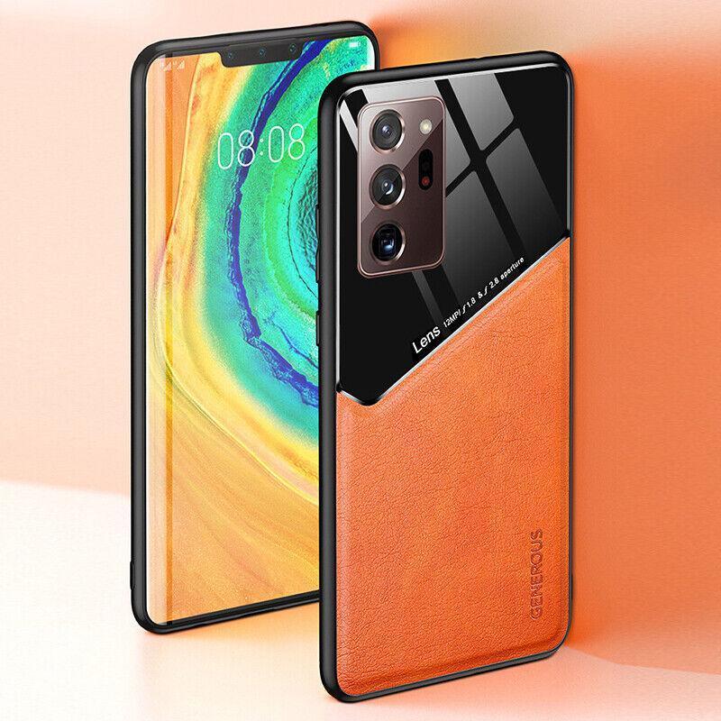 For Samsung Galaxy S21 S22 Note 20 Ultra Plus S20 FE Leather Case Black - For Samsung S22 Plus