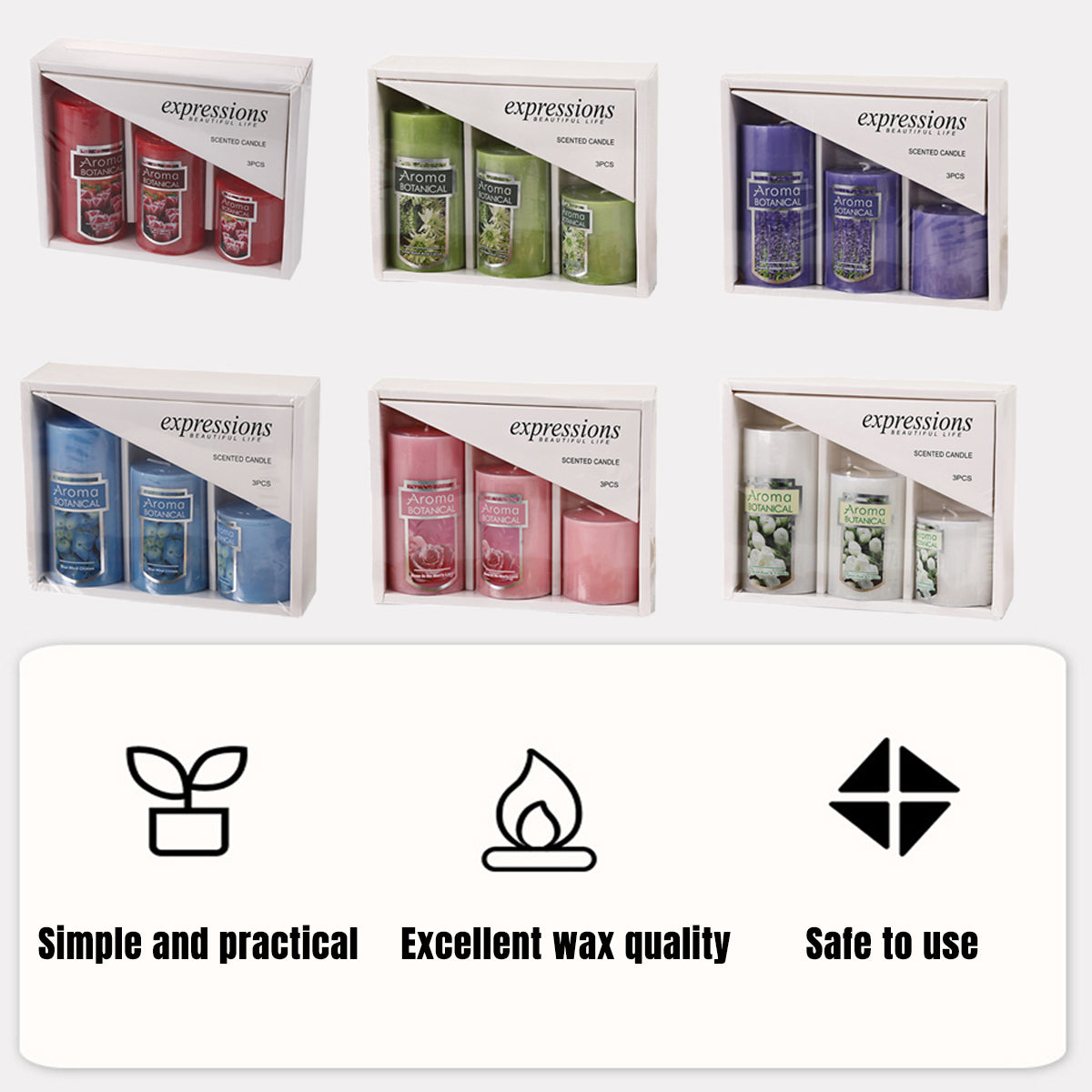 Classic Simple Cylindrical Scented Candles for Home Use Aromatherapy Decoration - Purple