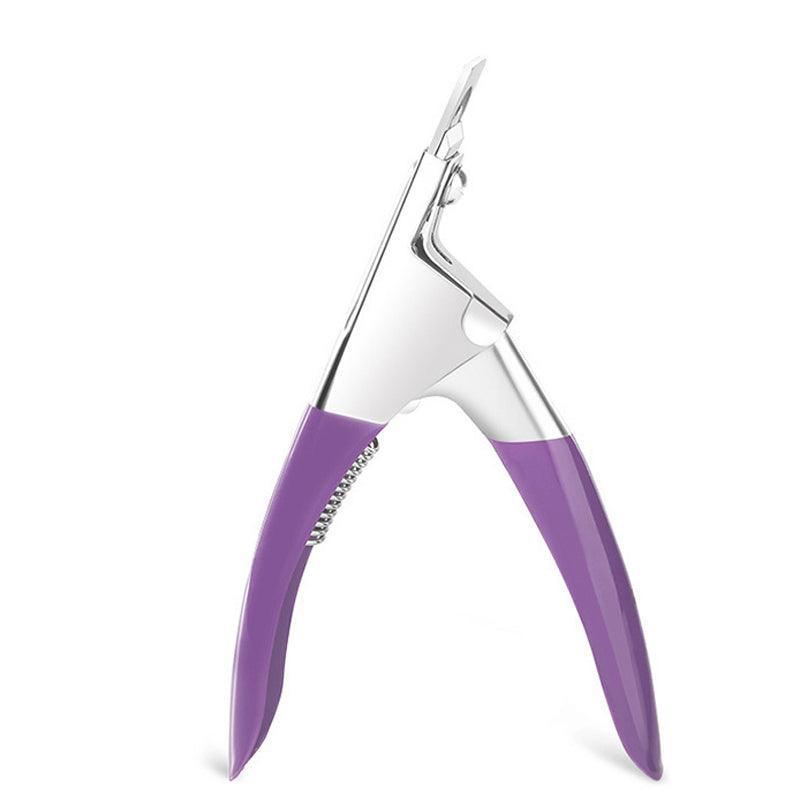 Acrylic Nail Tip Cutter False Nail Clipper U Shape Manicure Art Trimmer Tool - Blue