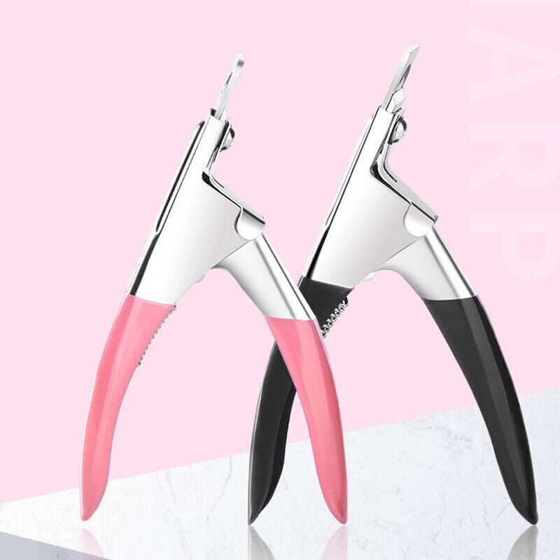 Acrylic Nail Tip Cutter False Nail Clipper U Shape Manicure Art Trimmer Tool - Red