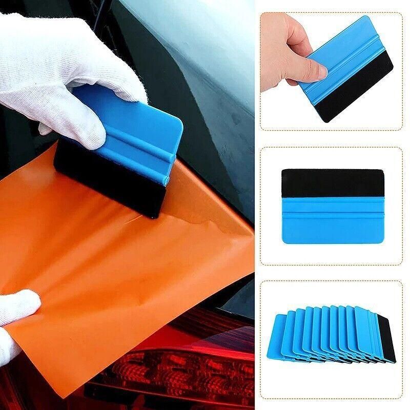 Felt Edge Squeegee For Decals Sticker Vinyl Sheet  Car Wrap Applicator Tool Blue