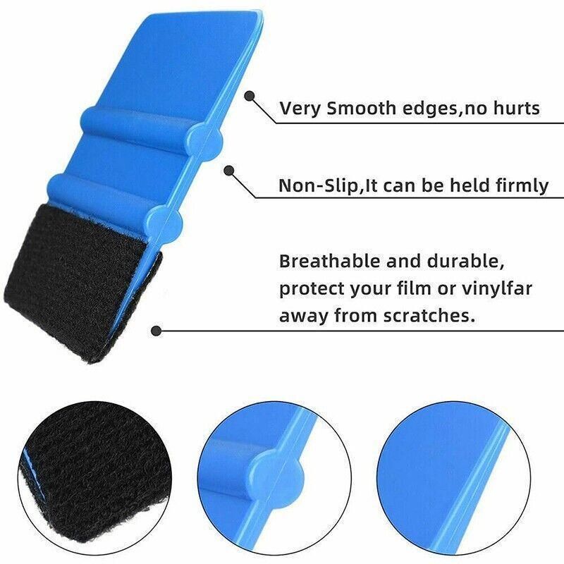 4Pcs Car Wrapping Vinyl Squeegee Scraper Tool Wrap Soft Felt Edge Sticker Tools