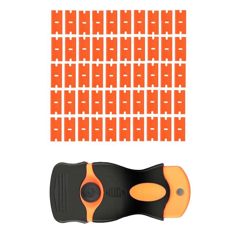 Plastic Razor Blade Scraper or Replacement Blades 10/20/30/50/100PCS Cleaning Tool - 1X Plastic Scraper + 100X Plastic Blades