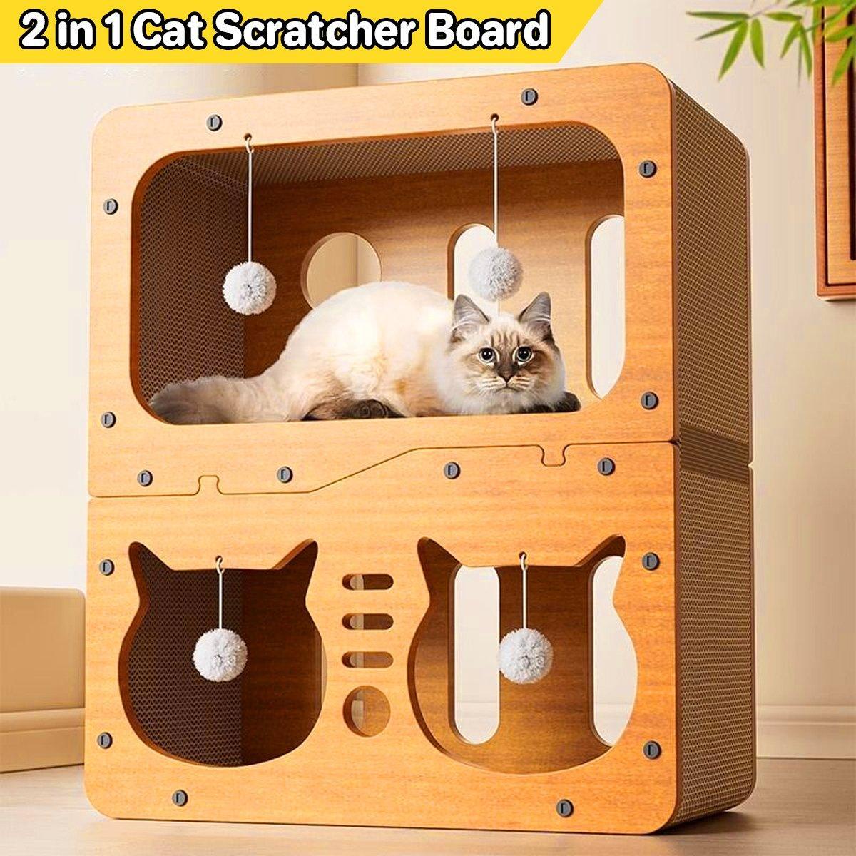 Wear-resistant Cat Scratch Board House Four Seasons Cat Climbing Tower Toy Nest