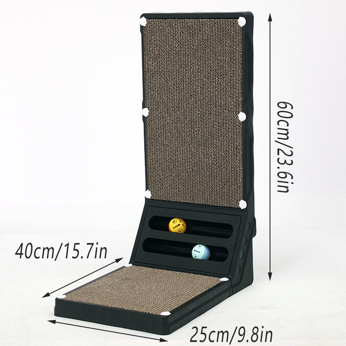 L-shaped Cat Scratching Board Vertical Claw Toy Cat Scratcher for Pet Playtime - Black