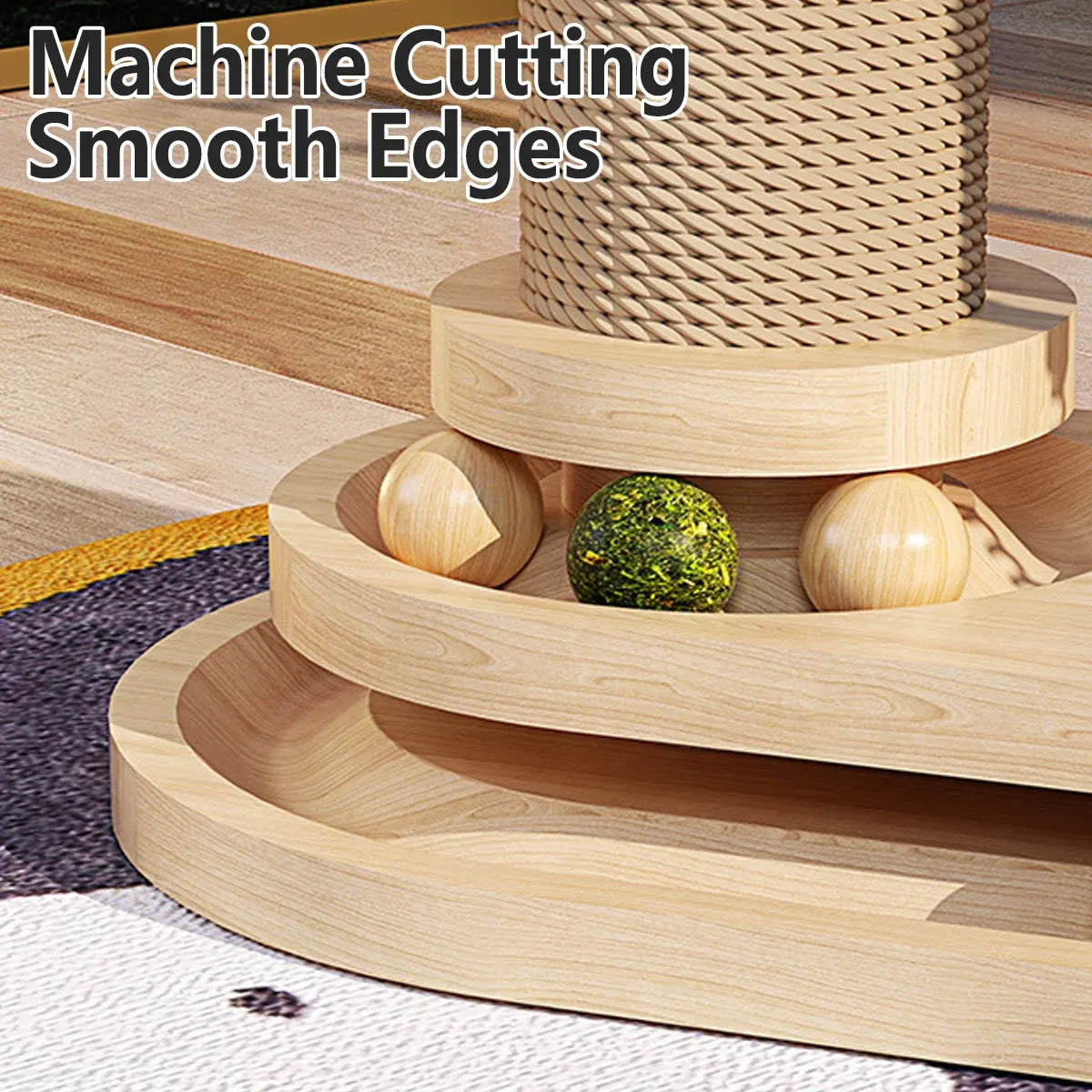1-Piece Cat Scratching Post with Turntable Toy