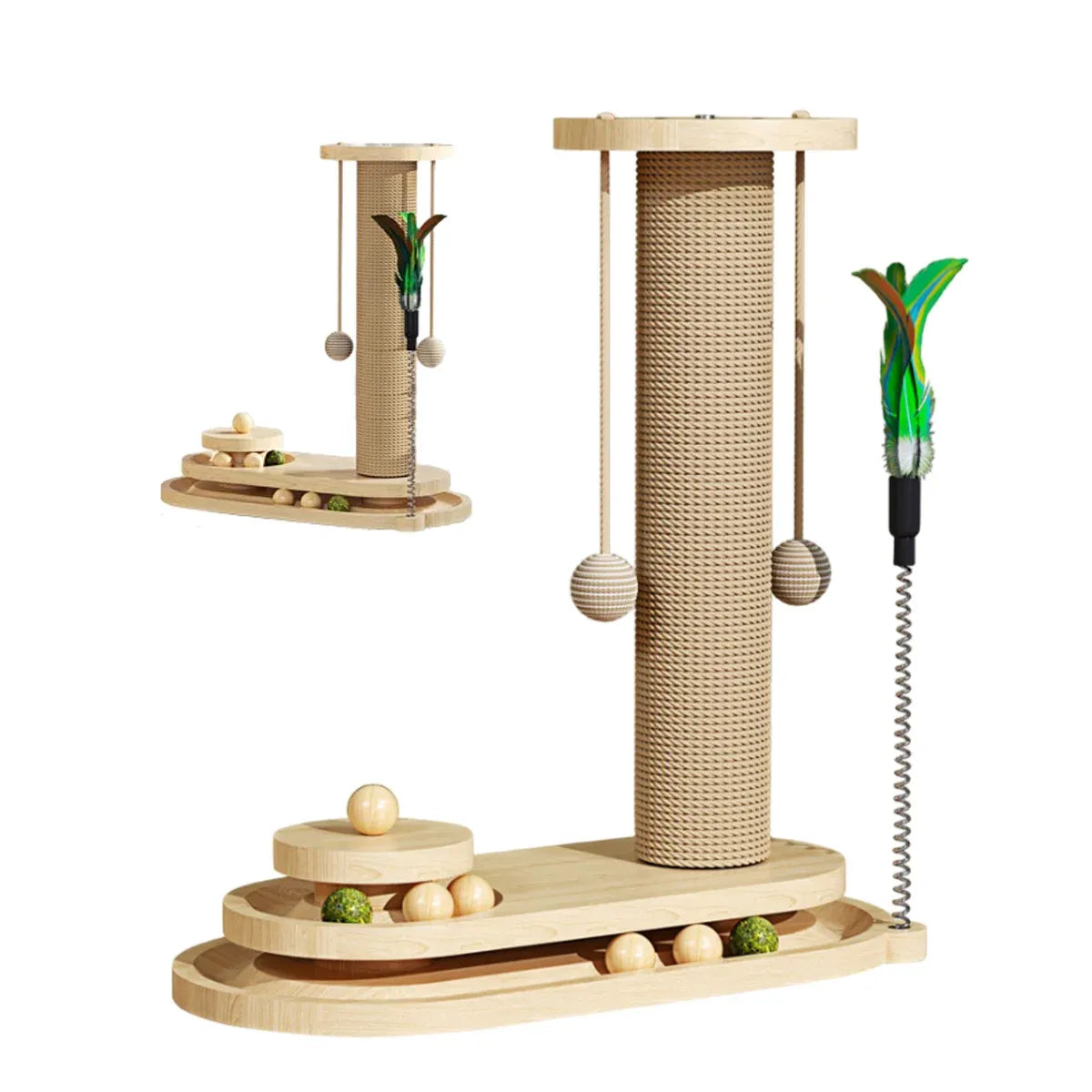 1-Piece Cat Scratching Post with Turntable Toy