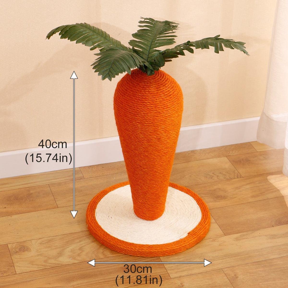 Carrot Cat Scratching Post Vertical Climbing Frame Interactive Toy for Cats