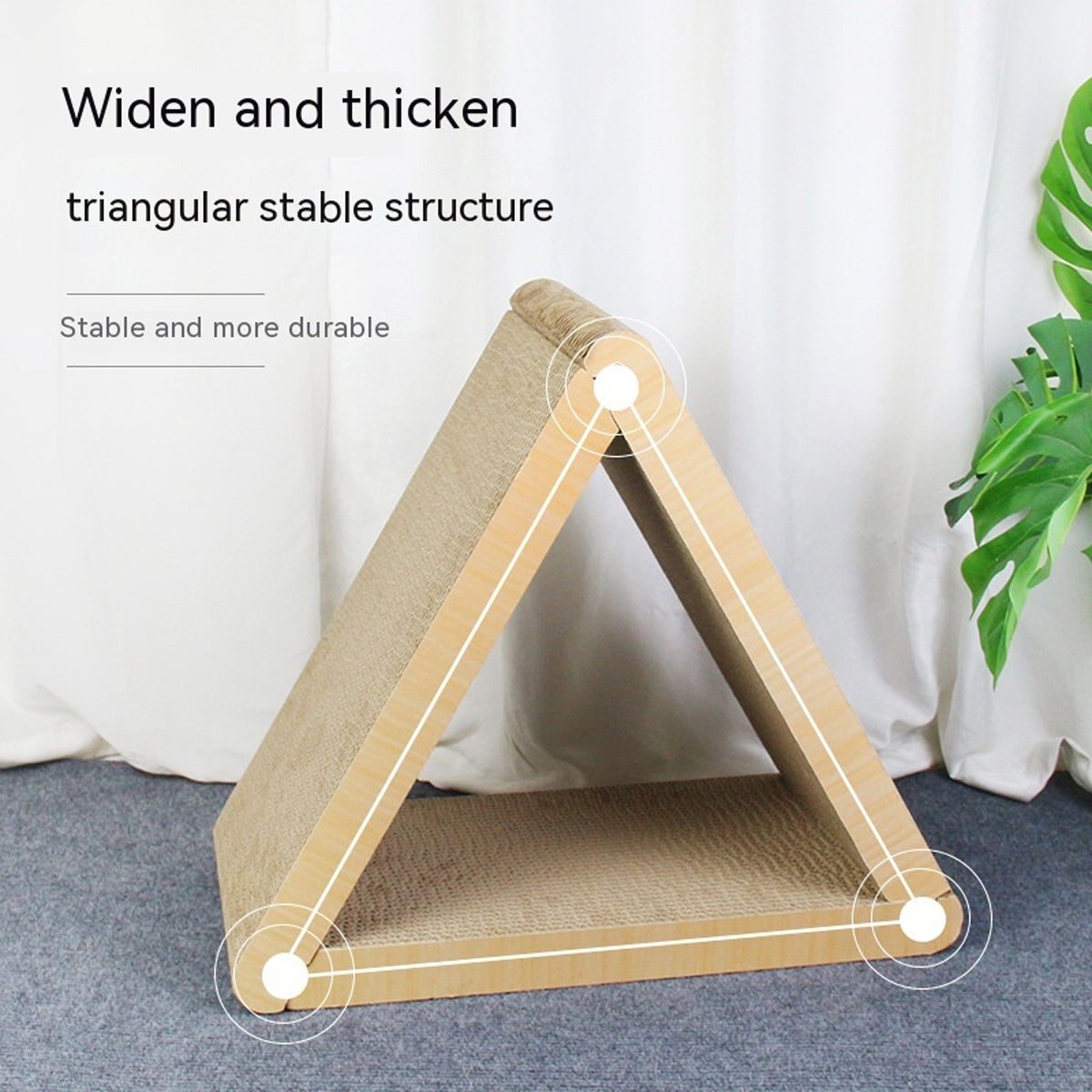 Triangular Cat Scratching Board Corrugated Paper Scratcher Pad Scraper Kitten