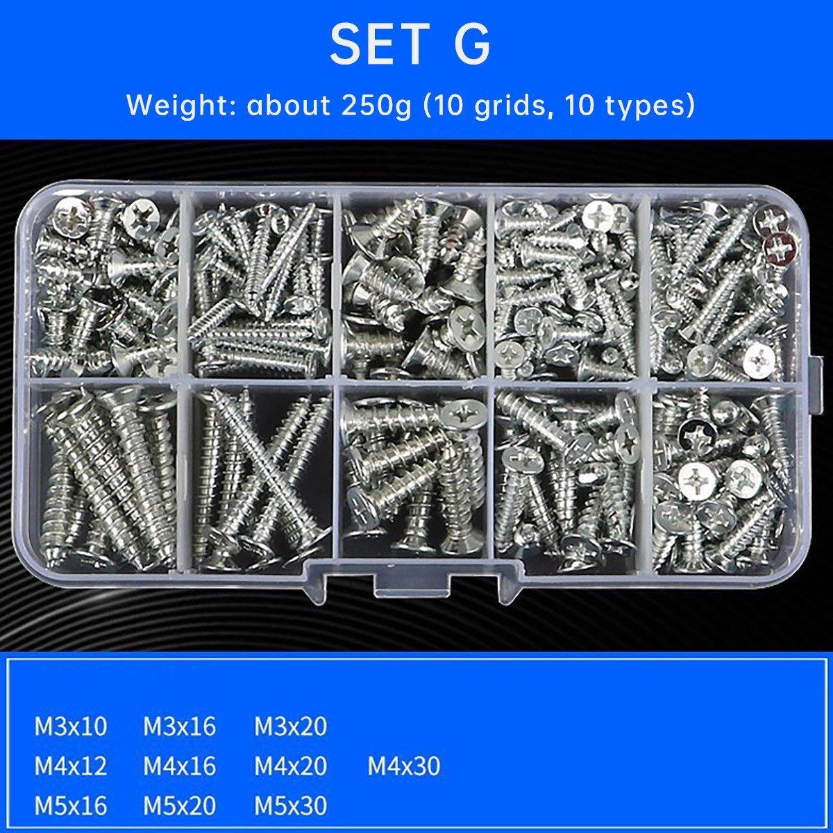 Household Self-tapping Screw Nut Gasket Box Set Multi-purpose Screw Assortment - F