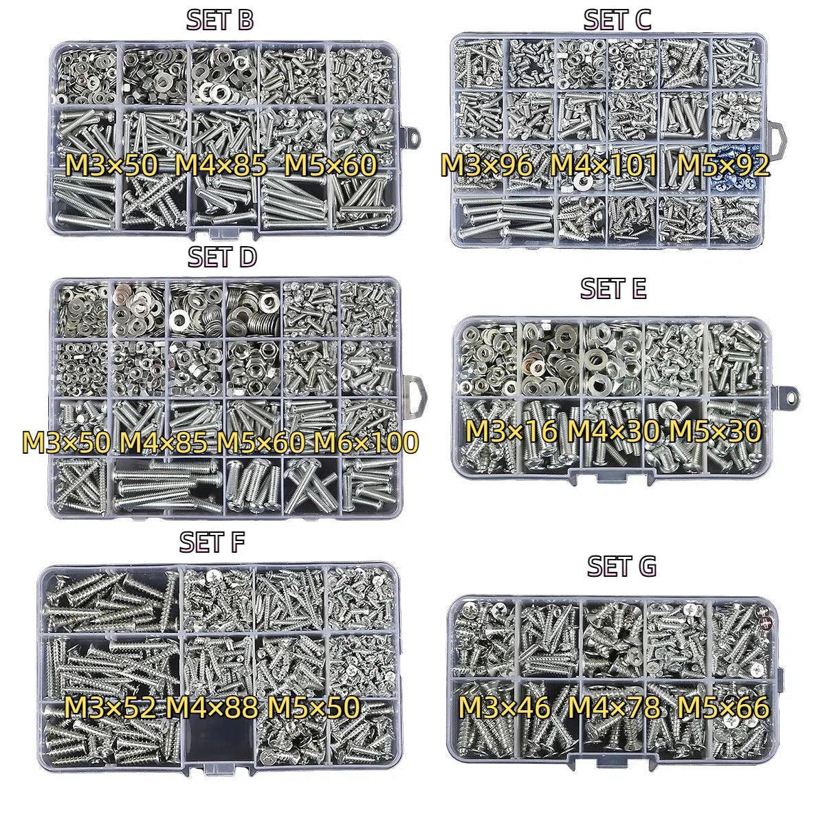 Household Self-tapping Screw Nut Gasket Box Set Multi-purpose Screw Assortment - G