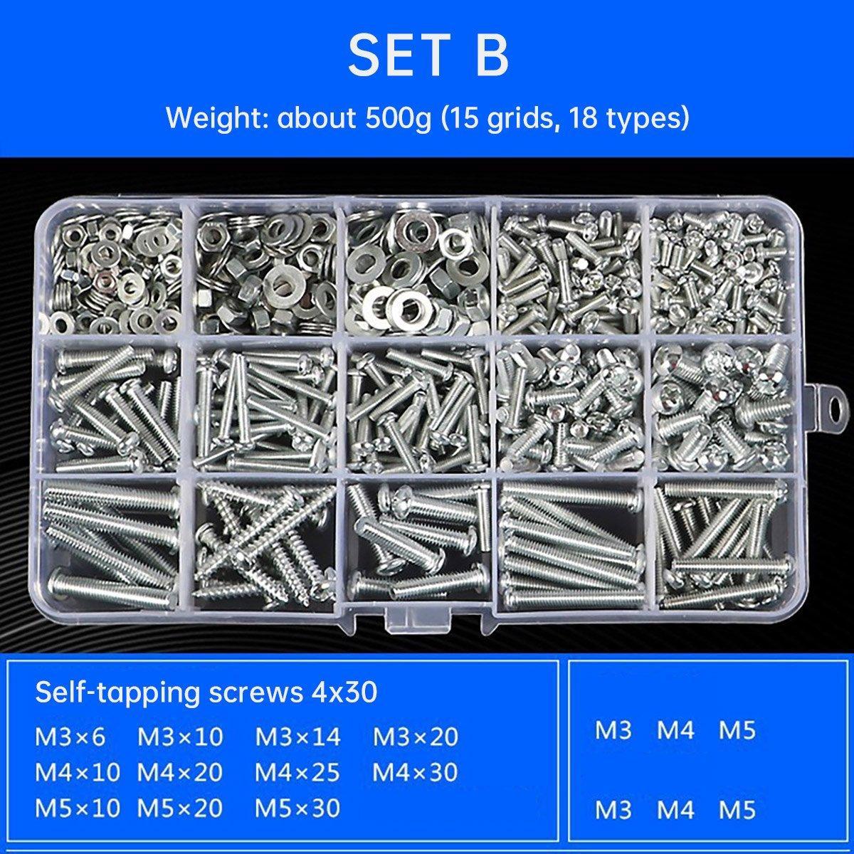 Household Self-tapping Screw Nut Gasket Box Set Multi-purpose Screw Assortment - G