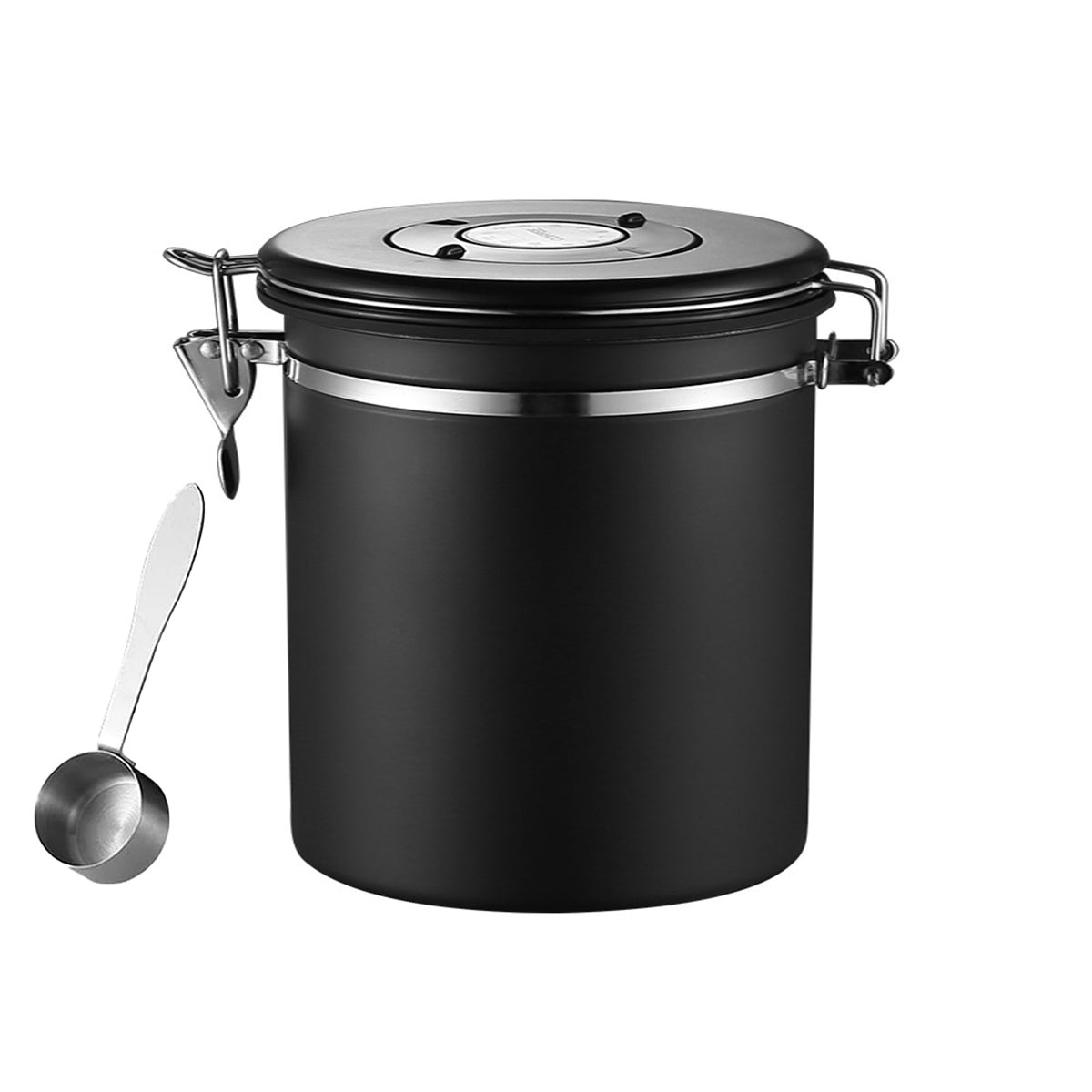 Coffee Powder Sealed Jar Airtight Storage Container for Kitchen Tea Sugar Beans - Silvery-1500ml