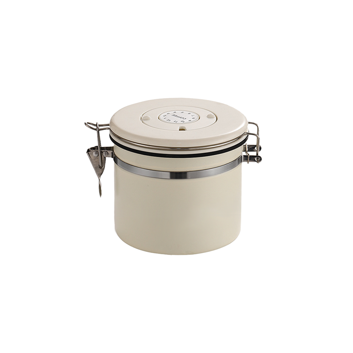 3 Sizes Stainless Steel Coffee Bean Powder Storage Jar Sealed Canister with Valve - 1.2L