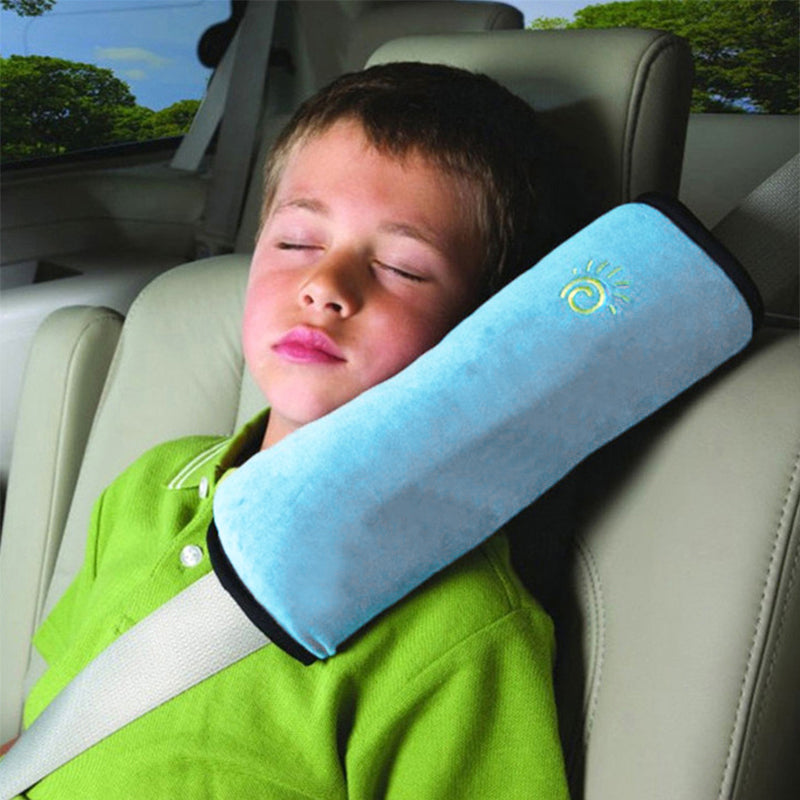 1/2× Soft Plush Car Shoulder Pad and Cushion Pillow for Travel Comfort - Beige