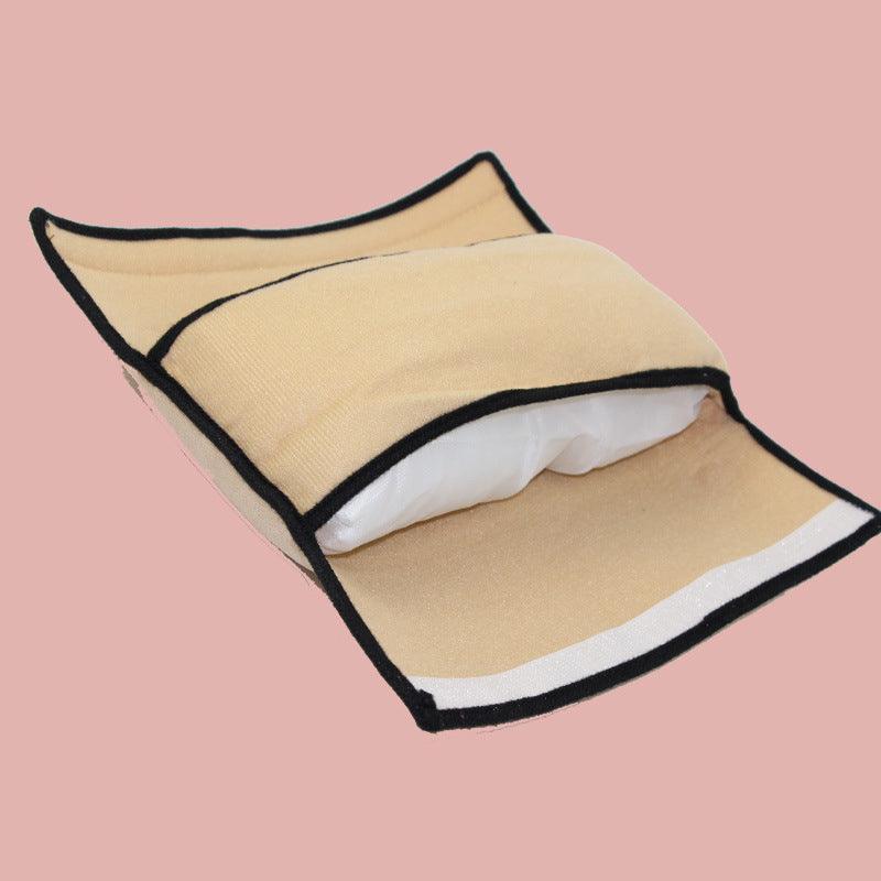 1/2× Soft Plush Car Shoulder Pad and Cushion Pillow for Travel Comfort - Beige