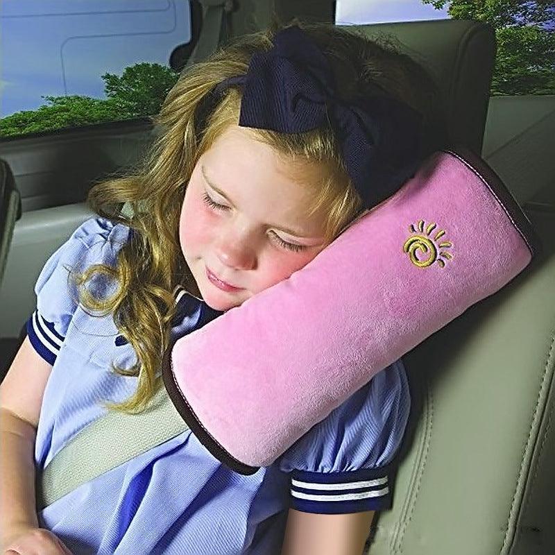 1/2× Soft Plush Car Shoulder Pad and Cushion Pillow for Travel Comfort - Beige