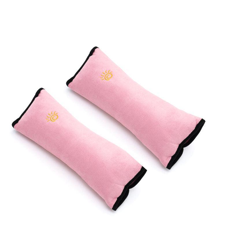 1/2× Soft Plush Car Shoulder Pad and Cushion Pillow for Travel Comfort - Beige