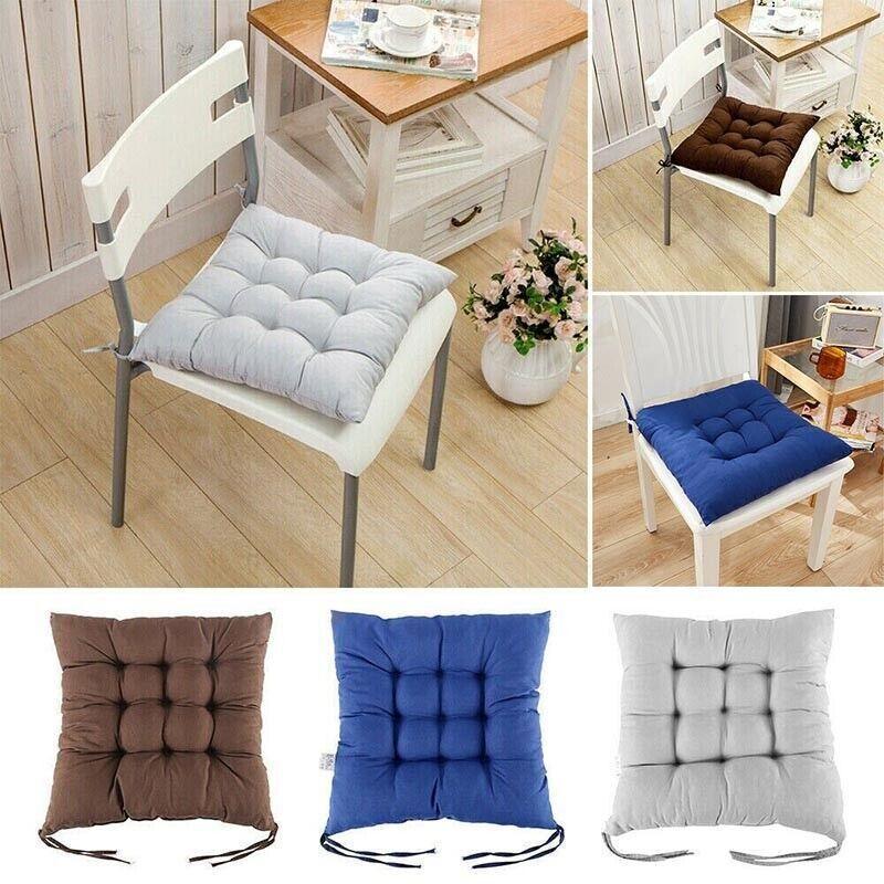 Soft Chair Cushion Pad for Indoor Outdoor Seating Square Seat Cover 35x35cm - Coffee