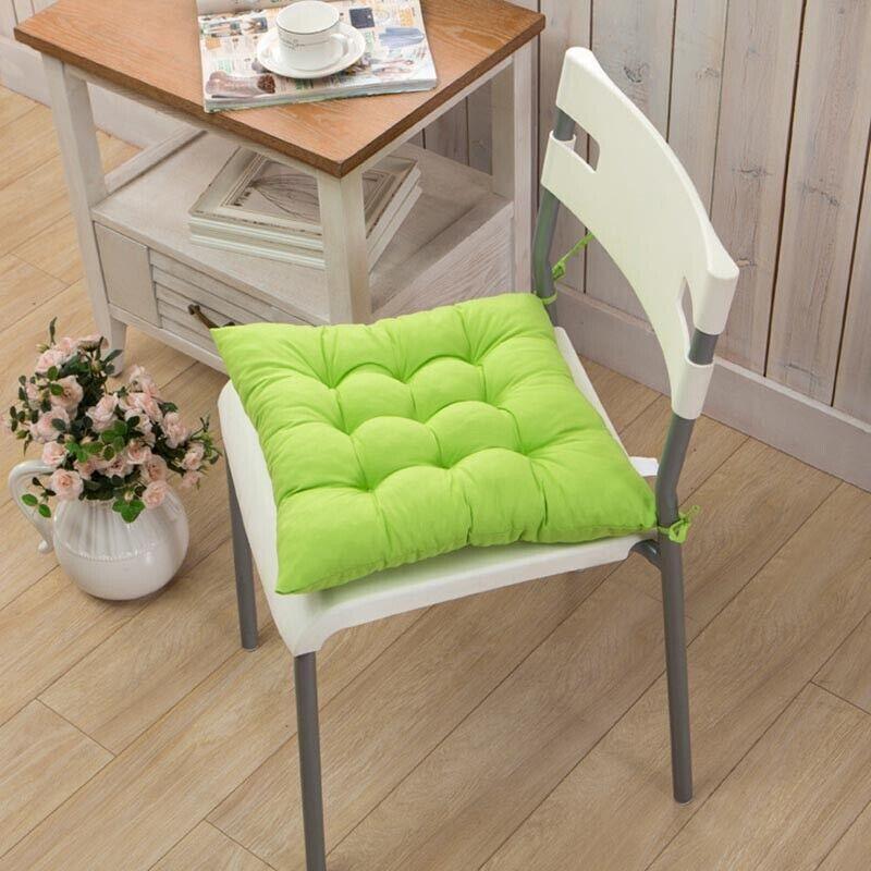 Soft Chair Cushion Pad for Indoor Outdoor Seating Square Seat Cover 35x35cm - Green