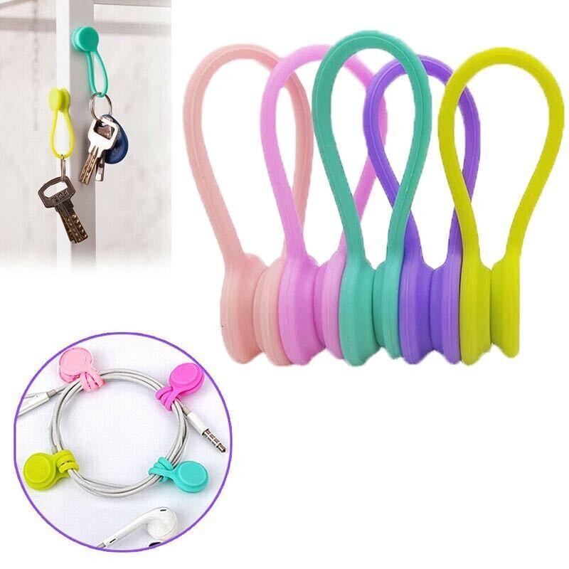 10PCS Cord Clip Organizer Reusable Cable Winder Holder for Desk and Office