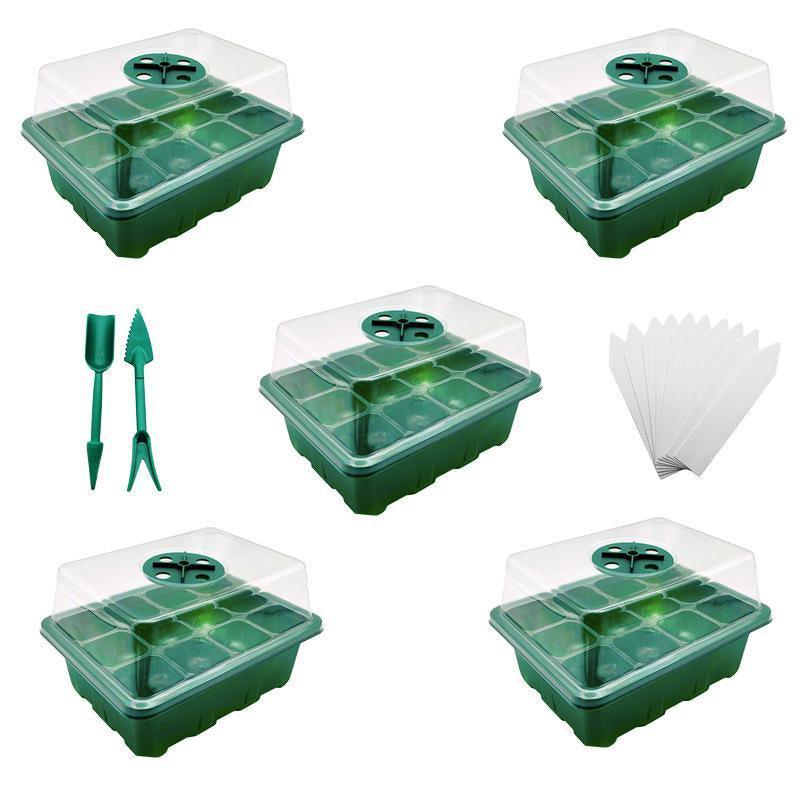 3/5/10 Set 12 Hole Plant Seed Grow Box Propagation Nursery Seedling Starter Tray - 3PCS